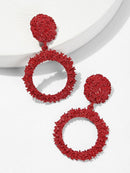 Textured<b style="color:White;"><font size="1"> -</font></b>Round<b style="color:White;"><font size="1"> -</font></b>& Hoop Drop Earrings 1pair