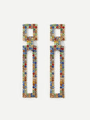 Gemstone<b style="color:White;"><font size="1"> -</font></b>Engraved<b style="color:White;"><font size="1"> -</font></b>Rectangle Drop Earrings 1pair