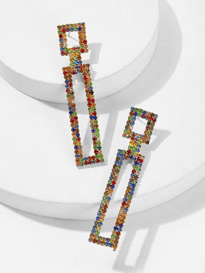 Gemstone<b style="color:White;"><font size="1"> -</font></b>Engraved<b style="color:White;"><font size="1"> -</font></b>Rectangle Drop Earrings 1pair