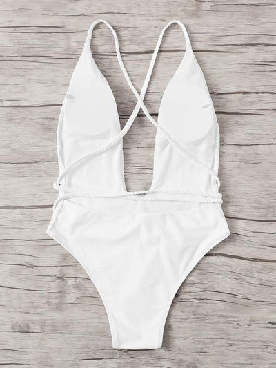 U-Plunge<b style="color:White;"><font size="1"> -</font></b>Criss<b style="color:White;"><font size="1"> -</font></b>Cross Backless One Piece Swim