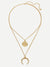 Moon<b style="color:White;"><font size="1"> -</font></b>&<b style="color:White;"><font size="1"> -</font></b>Round Pendant Layered Necklace 1pc