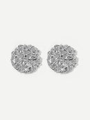 Textured<b style="color:White;"><font size="1"> -</font></b>Round Stud Earrings 1pair