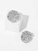 Textured<b style="color:White;"><font size="1"> -</font></b>Round Stud Earrings 1pair