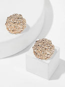 Textured<b style="color:White;"><font size="1"> -</font></b>Round Stud Earrings 1pair