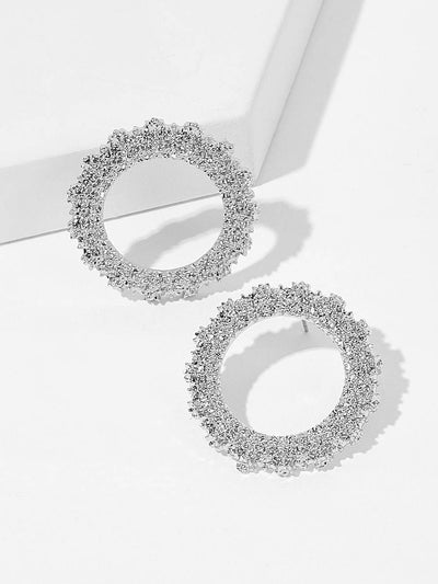 Textured<b style="color:White;"><font size="1"> -</font></b>Hoop Earrings 1pair