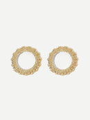 Textured<b style="color:White;"><font size="1"> -</font></b>Hoop Earrings 1pair