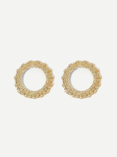 Textured<b style="color:White;"><font size="1"> -</font></b>Hoop Earrings 1pair