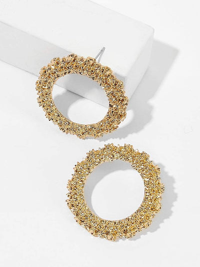 Textured<b style="color:White;"><font size="1"> -</font></b>Hoop Earrings 1pair