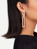 Gemstone<b style="color:White;"><font size="1"> -</font></b>Engraved<b style="color:White;"><font size="1"> -</font></b>Rectangle Drop Earrings 1pair