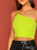 One<b style="color:White;"><font size="1"> -</font></b>Shoulder Rib-knit Top