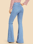 Tie<b style="color:White;"><font size="1"> -</font></b>Waist Flare Leg Jeans