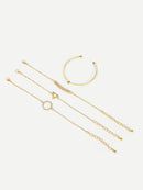 Circle<b style="color:White;"><font size="1"> -</font></b>&<b style="color:White;"><font size="1"> -</font></b>Triangle Bracelet Set 4pcs