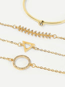 Circle<b style="color:White;"><font size="1"> -</font></b>&<b style="color:White;"><font size="1"> -</font></b>Triangle Bracelet Set 4pcs