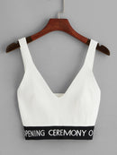 Letter<b style="color:White;"><font size="1"> -</font></b>Hem Crop Cami Top