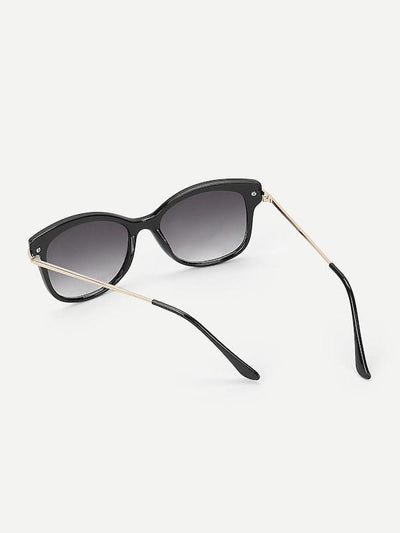 Flat<b style="color:White;"><font size="1"> -</font></b>Lens Metallic Arms Sunglasses