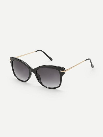 Flat<b style="color:White;"><font size="1"> -</font></b>Lens Metallic Arms Sunglasses