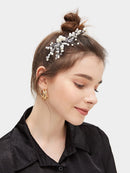 Faux<b style="color:White;"><font size="1"> -</font></b>Pearl<b style="color:White;"><font size="1"> -</font></b>& Rhinestone Decor Hair Comb