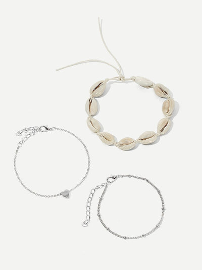 Seashell<b style="color:White;"><font size="1"> -</font></b>Design Anklet Set 3pcs