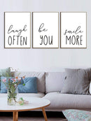 Slogan<b style="color:White;"><font size="1"> -</font></b>Print Wall Art 3pcs