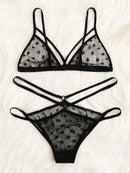 Polka<b style="color:White;"><font size="1"> -</font></b>Dot<b style="color:White;"><font size="1"> -</font></b>Harness Sheer Lingerie Set