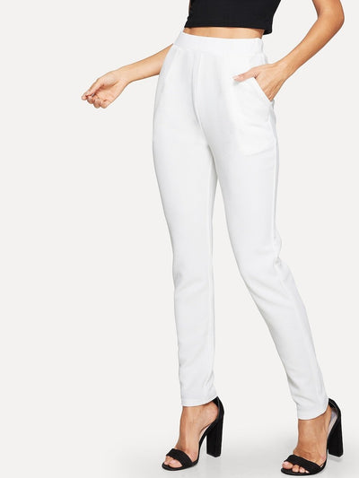 Pocket<b style="color:White;"><font size="1"> -</font></b>Side Solid Textured Pants