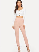 Pocket<b style="color:White;"><font size="1"> -</font></b>Side Solid Textured Pants