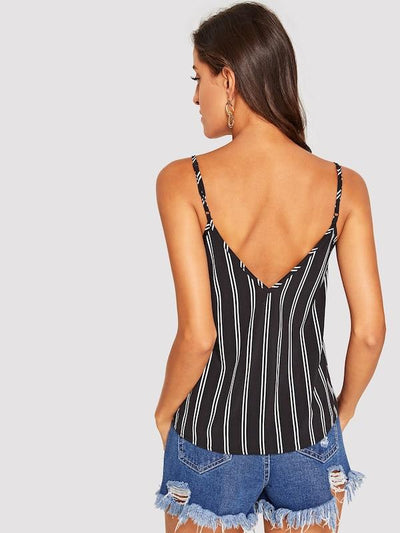 Double<b style="color:White;"><font size="1"> -</font></b>V Striped Cami Top