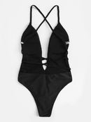 U-Plunge<b style="color:White;"><font size="1"> -</font></b>Criss<b style="color:White;"><font size="1"> -</font></b>Cross Backless One Piece Swim