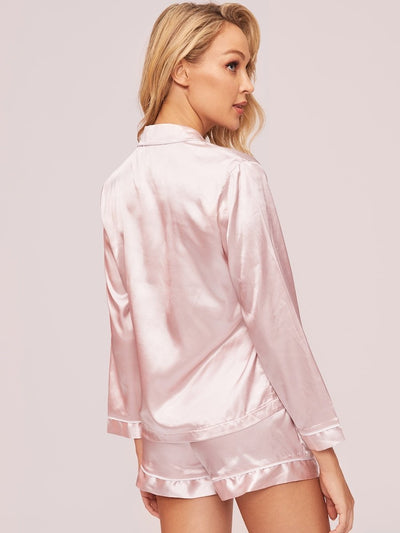 Satin<b style="color:White;"><font size="1"> -</font></b>Drawstring Pajama Set