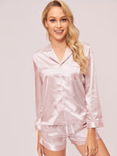 Satin<b style="color:White;"><font size="1"> -</font></b>Drawstring Pajama Set