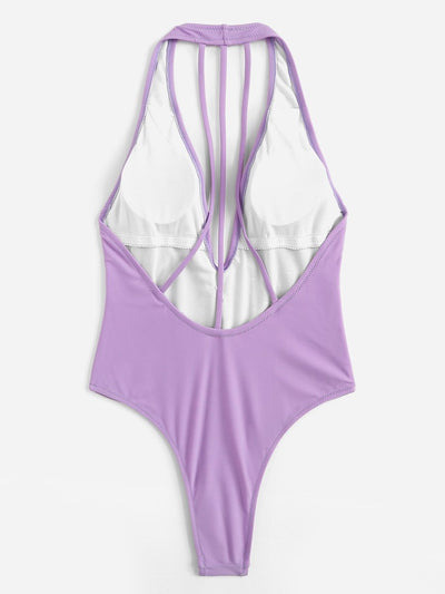 Open<b style="color:White;"><font size="1"> -</font></b>Back<b style="color:White;"><font size="1"> -</font></b>Plunge One Piece Swimwear