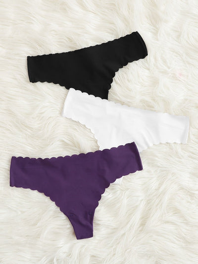 Scalloped<b style="color:White;"><font size="1"> -</font></b>Trim Panty Set 3pack