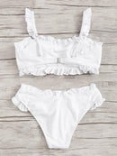 Frill<b style="color:White;"><font size="1"> -</font></b>Trim<b style="color:White;"><font size="1"> -</font></b>Top<b style="color:White;"><font size="1"> -</font></b>With High Cut Bikini Set