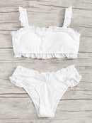 Frill<b style="color:White;"><font size="1"> -</font></b>Trim<b style="color:White;"><font size="1"> -</font></b>Top<b style="color:White;"><font size="1"> -</font></b>With High Cut Bikini Set