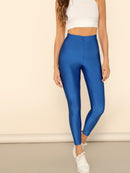 Button<b style="color:White;"><font size="1"> -</font></b>Front<b style="color:White;"><font size="1"> -</font></b>Neon Blue Crop Leggings