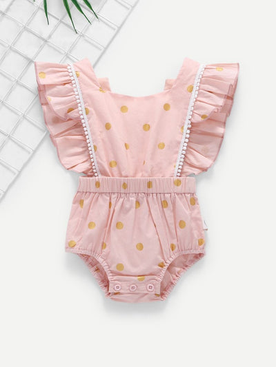 Baby<b style="color:White;"><font size="1"> -</font></b>Ruffle<b style="color:White;"><font size="1"> -</font></b>Trim Polka Dot Bodysuit