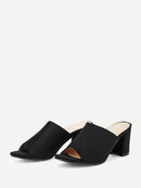 Plain<b style="color:White;"><font size="1"> -</font></b>Chunky Heeled Mules