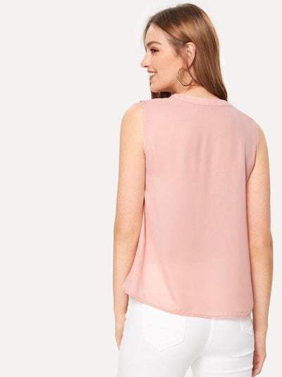 V-neck Solid Top