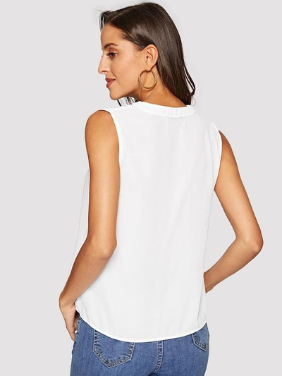 V-neck Solid Top