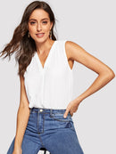 V-neck Solid Top