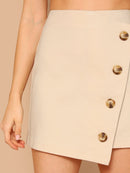 Button<b style="color:White;"><font size="1"> -</font></b>Detail Wrap Skirt