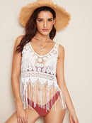 Fringe<b style="color:White;"><font size="1"> -</font></b>Hem<b style="color:White;"><font size="1"> -</font></b>Guipure Lace Top Without Bandeau