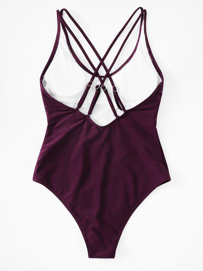 Knot<b style="color:White;"><font size="1"> -</font></b>Front<b style="color:White;"><font size="1"> -</font></b>Cross Back One Piece Swim