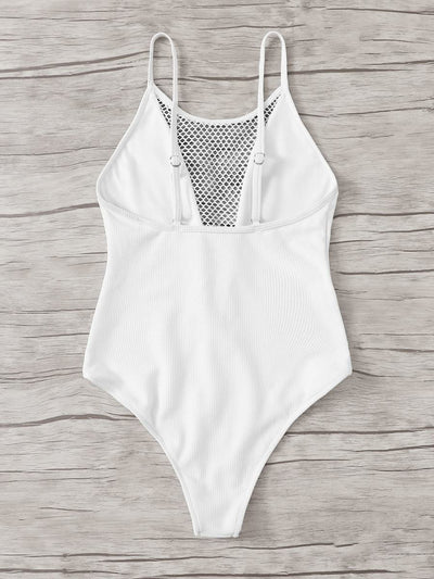 Net<b style="color:White;"><font size="1"> -</font></b>Panel<b style="color:White;"><font size="1"> -</font></b>Low Back One Piece Swimwear