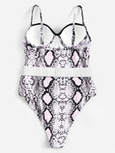 Snakeskin<b style="color:White;"><font size="1"> -</font></b>Net<b style="color:White;"><font size="1"> -</font></b>Panel Underwire One Piece Swimsuit