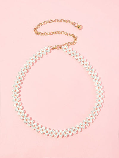 Faux<b style="color:White;"><font size="1"> -</font></b>Pearl Chain Belt