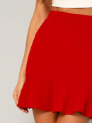 Flounce<b style="color:White;"><font size="1"> -</font></b>Hem Solid Skirt