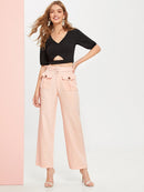 Pocket<b style="color:White;"><font size="1"> -</font></b>Front Waist Belted Pants