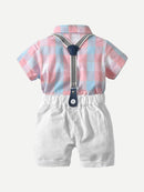 Toddler<b style="color:White;"><font size="1"> -</font></b>Boys<b style="color:White;"><font size="1"> -</font></b>Bow<b style="color:White;"><font size="1"> -</font></b>Tie Plaid Shirt With Shorts