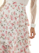 Allover<b style="color:White;"><font size="1"> -</font></b>Floral<b style="color:White;"><font size="1"> -</font></b>Print Tiered Layered Skirt